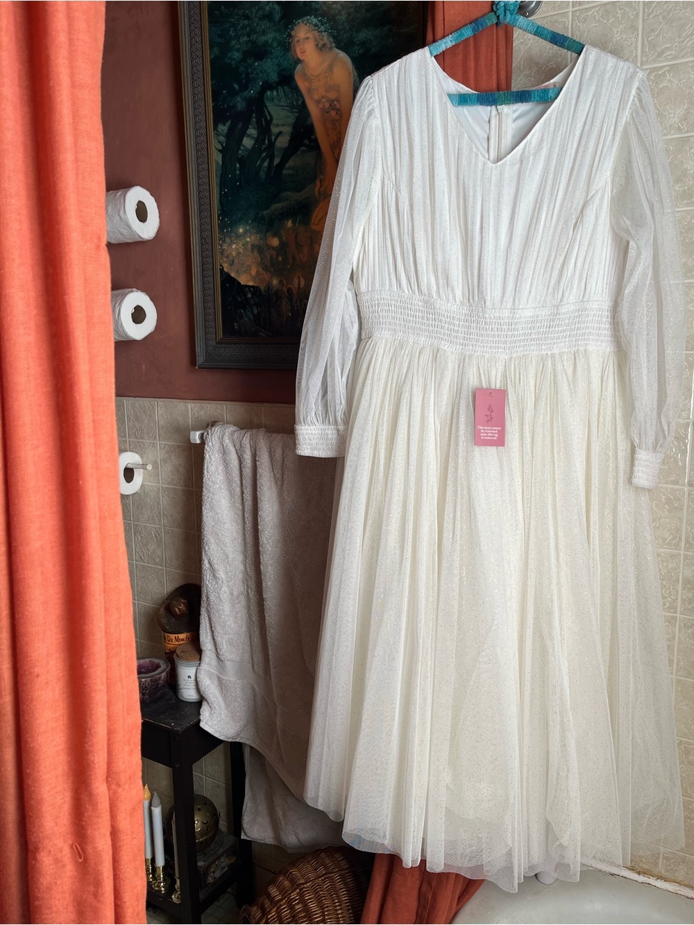 NWT- Ivy City Co Ivory Stella Tulle Midi Dress